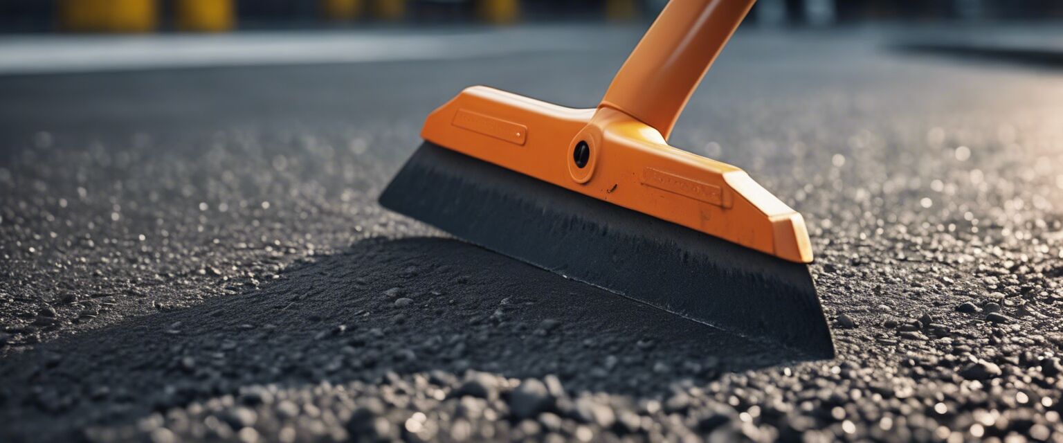 Close-up of paving tools